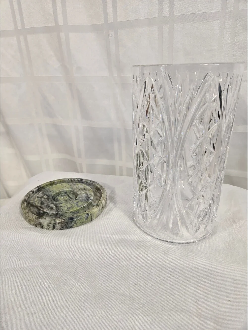 Waterford Crystal Connemara Marble Ah Chara Failte Cylinder Hurricane Lamp
